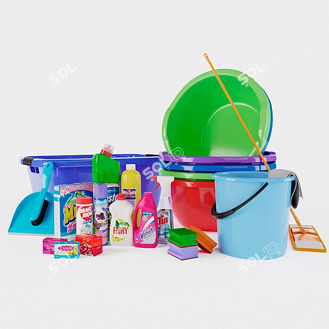 Home Essentials Set: Chemicals & Equipment 3D model image 1