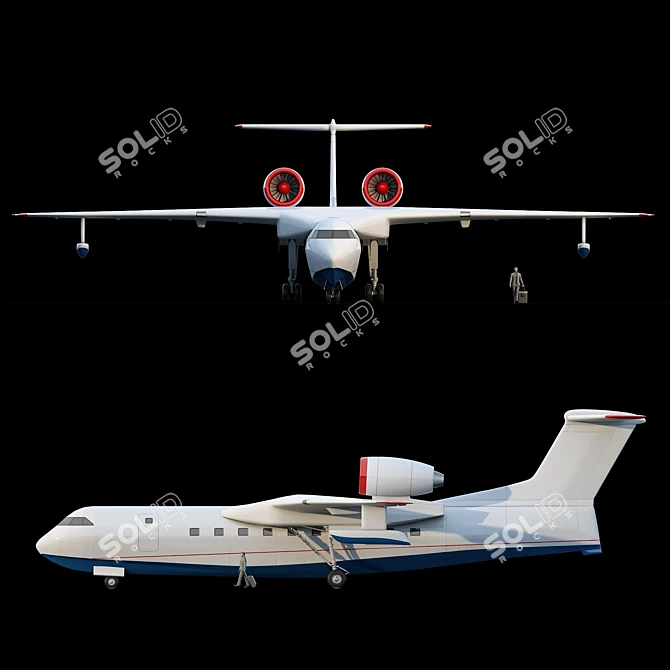Beriev Be-200: Versatile Amphibious Aircraft 3D model image 2