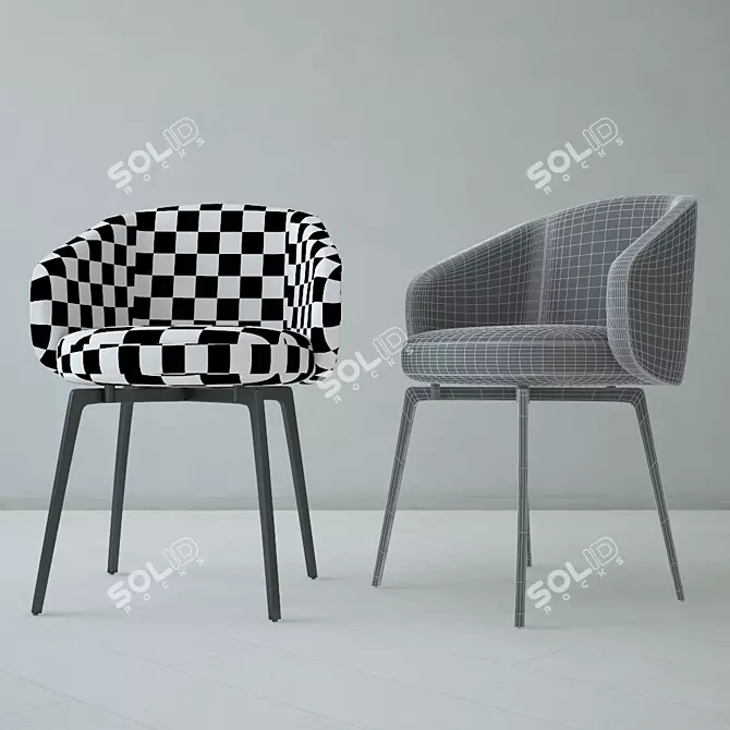 BEA Fabric Easy Chair 3D model image 2