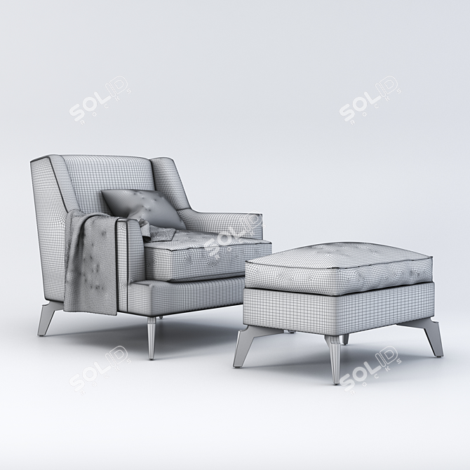 Elegant Enzo Armchair: Chic, Modern Design 3D model image 2