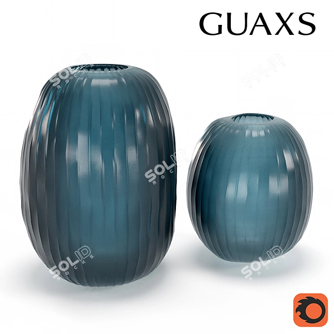 Oceanic Embossed Glass Vase 3D model image 1