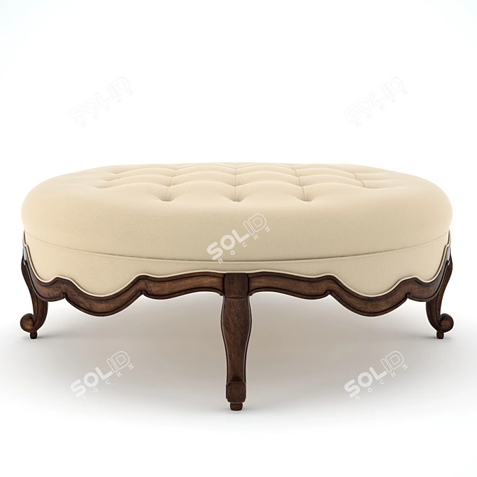 Round Cocktail Ottoman 3D model image 1