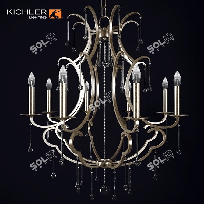 Elegant Shelsley 8-Light Chandelier 3D model image 1