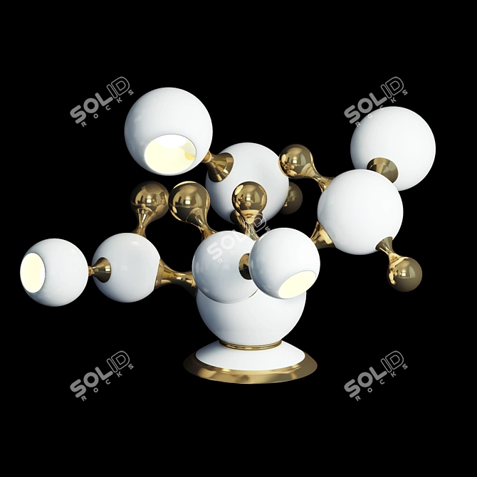 Atomic Table Lamp: Retro Design 3D model image 2