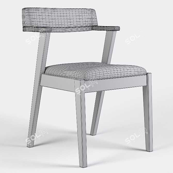 Elegant HongKong Walnut Chair 3D model image 3