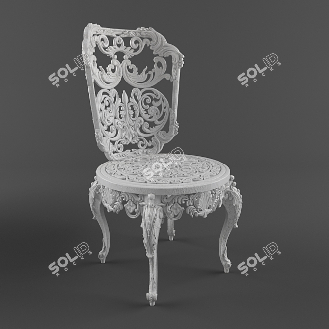 Elegant Outdoor Cast Iron Set 3D model image 2