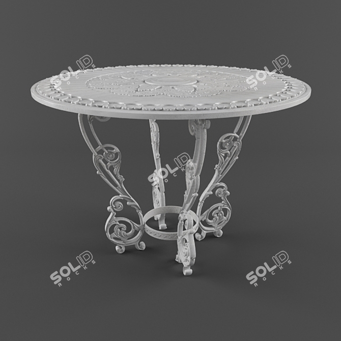 Elegant Outdoor Cast Iron Set 3D model image 3