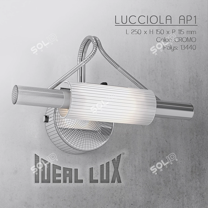 Elegant Metal Wall Lamp 3D model image 3