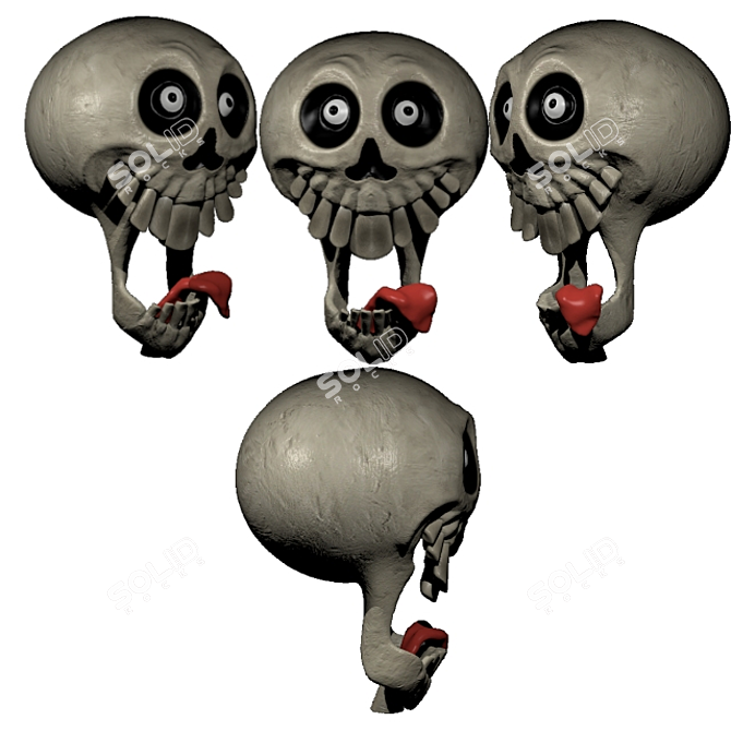 3D Skull Charm Pendant for Car Keychains & Toys 3D model image 1