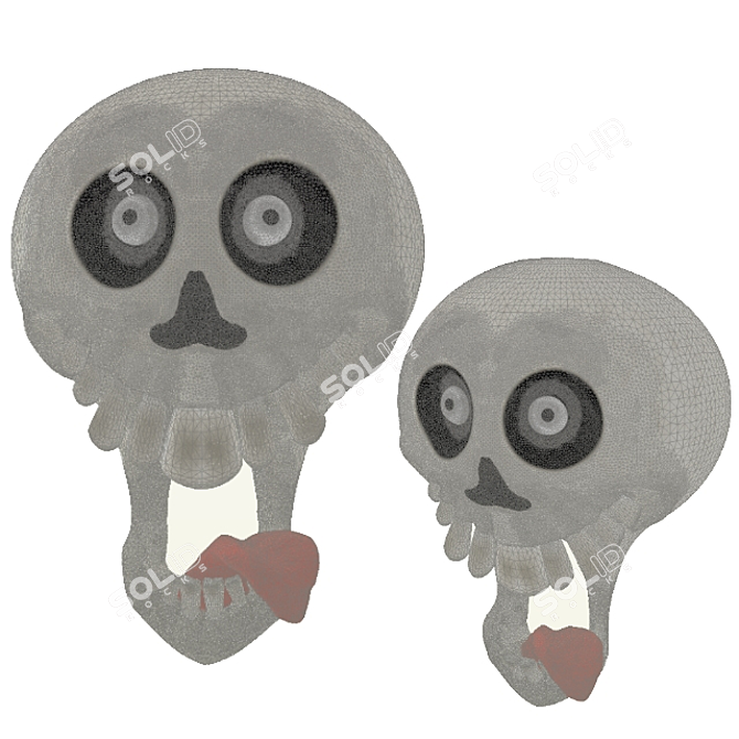 3D Skull Charm Pendant for Car Keychains & Toys 3D model image 3