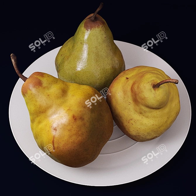 Pearly Pears Plate 3D model image 2