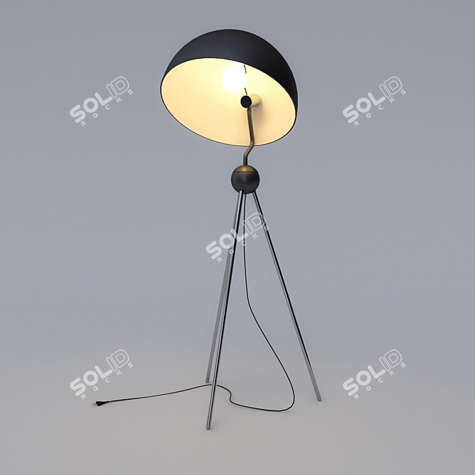 Modern Tripod Floor Lamp 3D model image 2