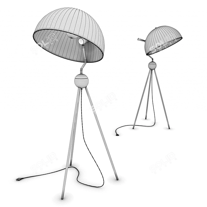 Modern Tripod Floor Lamp 3D model image 3