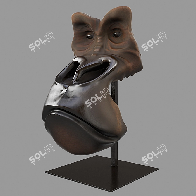 Garel's Gorilla Mask III: Detailed Sculpture 3D model image 1