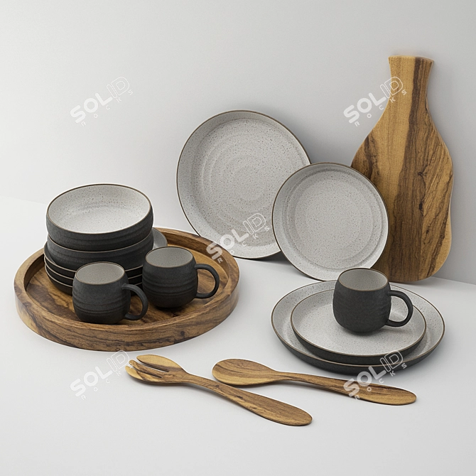 Customizable TurboSmooth Kitchen Decor 3D model image 1