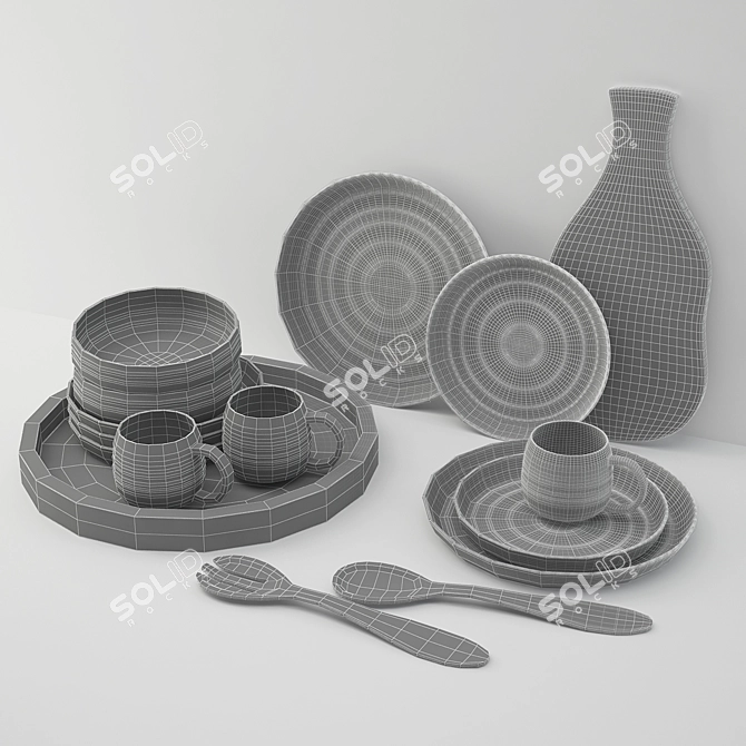 Customizable TurboSmooth Kitchen Decor 3D model image 3