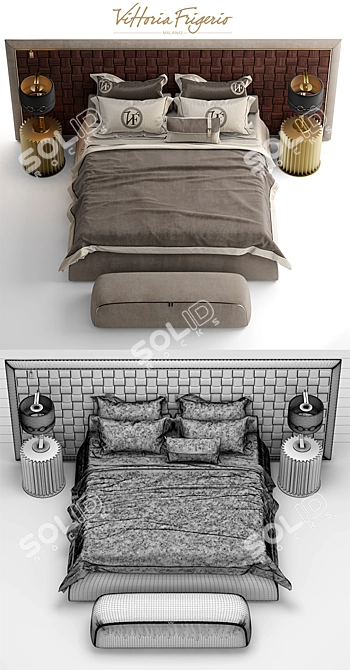 Elegant Vittoria Frigerio Bed 3D model image 3