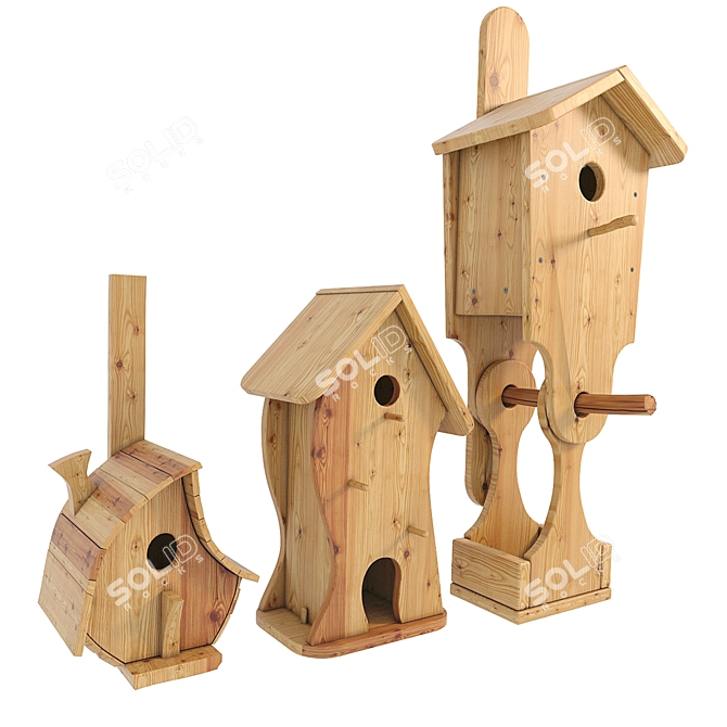 Charming Birdhouses | Handcrafted Homes for Feathered Friends 3D model image 1