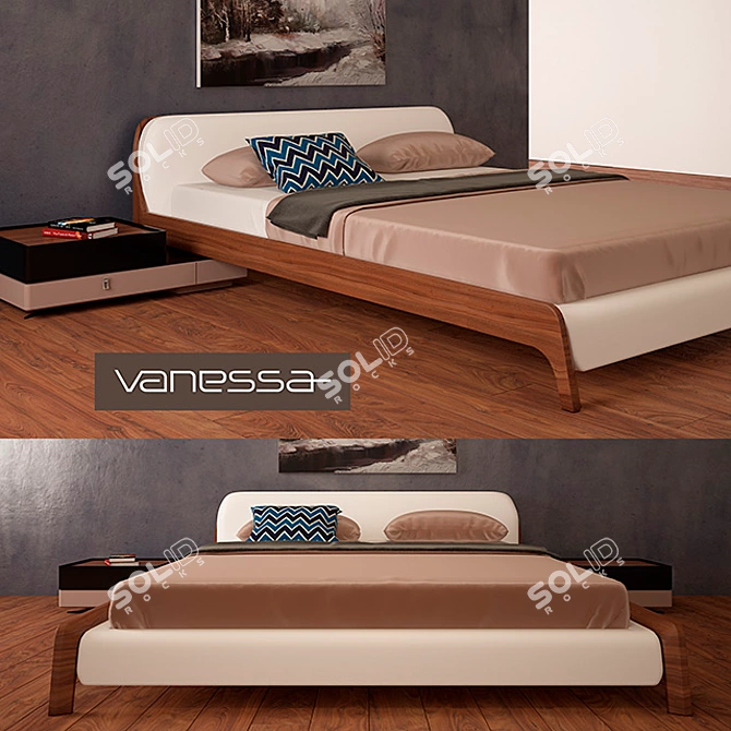 Title: Modern Decina Bed by VANESSA 3D model image 1