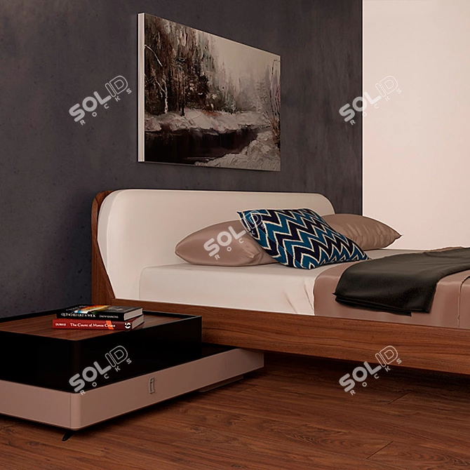 Title: Modern Decina Bed by VANESSA 3D model image 2