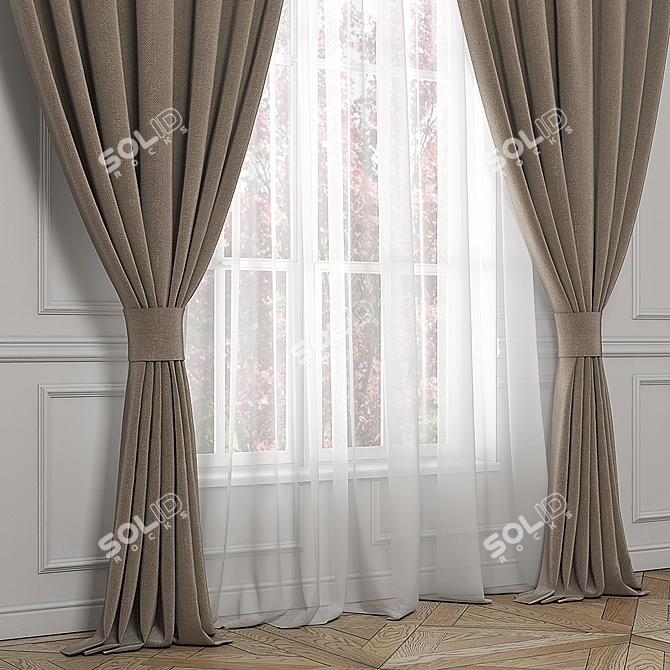 Classic Elegance: Timeless Curtains 3D model image 2