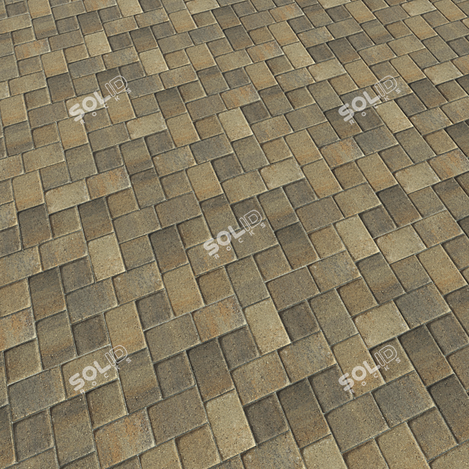 High Resolution Cobblestone Pavers 3D model image 3