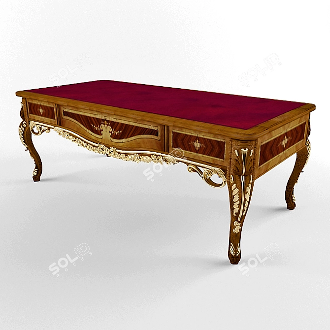 Elegant Heritage Desk 3D model image 1