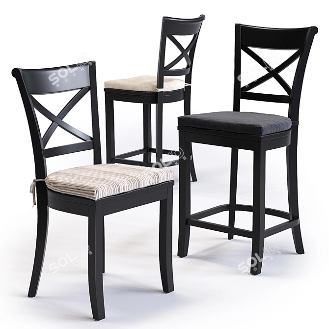 Title: Vintner Bar & Dining Chair 3D model image 1