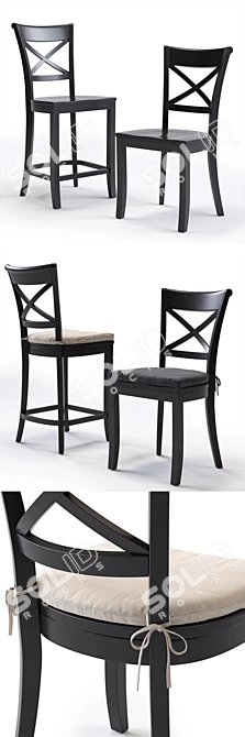 Title: Vintner Bar & Dining Chair 3D model image 2