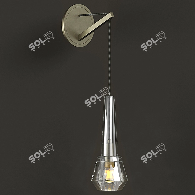 Elegant Bronze Chandelier & Sconces 3D model image 3