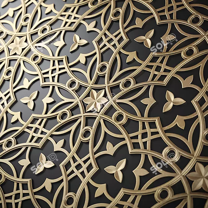 Intricate Arabic Wall Panel - Ornamental Décor for Walls 3D model image 1