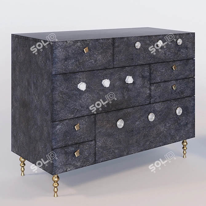 Elegant Kelly Wearstler Chest & Nightstand 3D model image 2