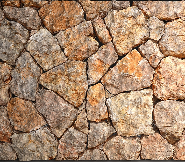 Texture-Packed Brick Wall 3D model image 2