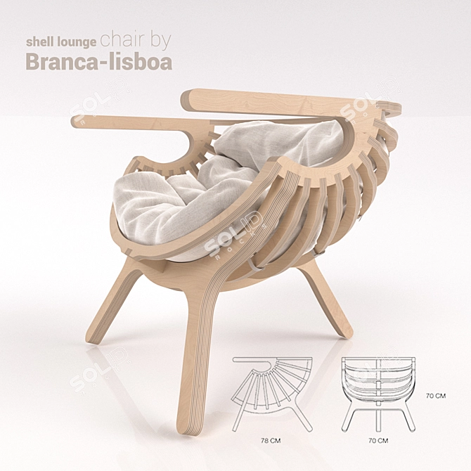 Branca-Lisboa Shell Lounge Chair 3D model image 1