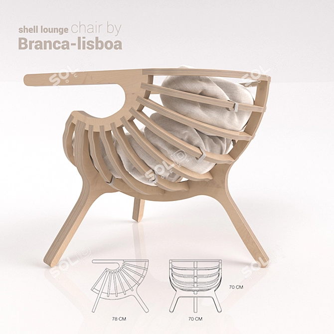 Branca-Lisboa Shell Lounge Chair 3D model image 2