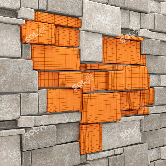 Stone Brow Panel Decor 3D model image 3