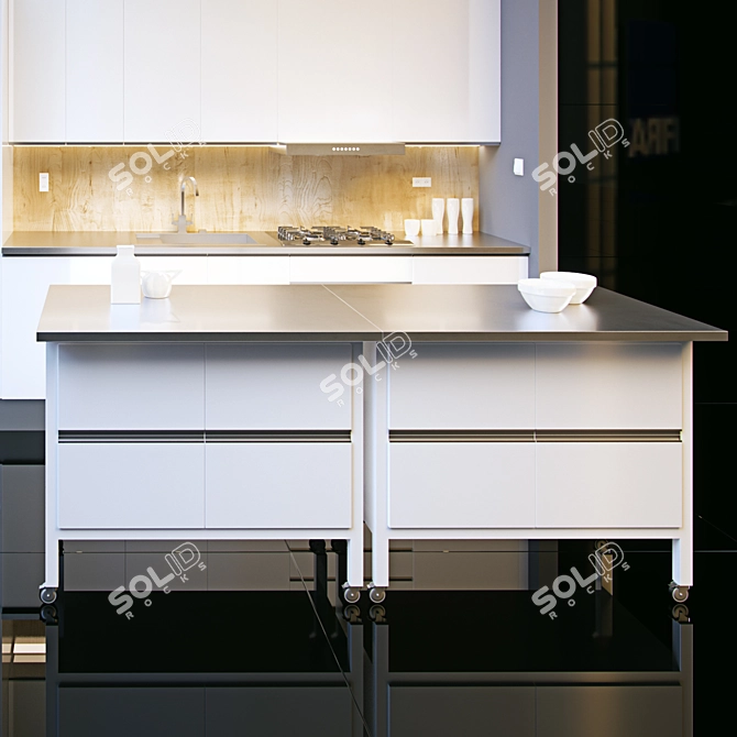 Sleek Kitchen Design: 3DSMax Files 3D model image 2