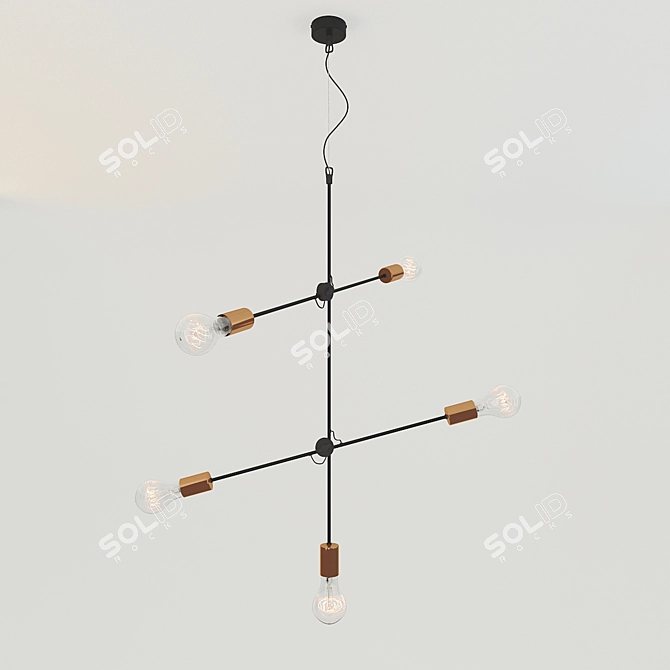 Contemporary Sticks Chandelier 3D model image 1