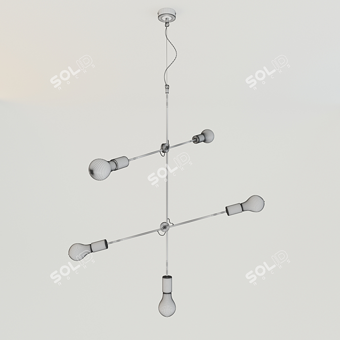 Contemporary Sticks Chandelier 3D model image 3