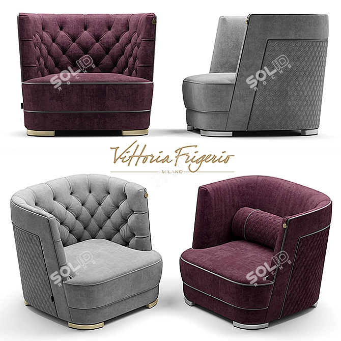 Elegant Frigerio Armchair 3D model image 1