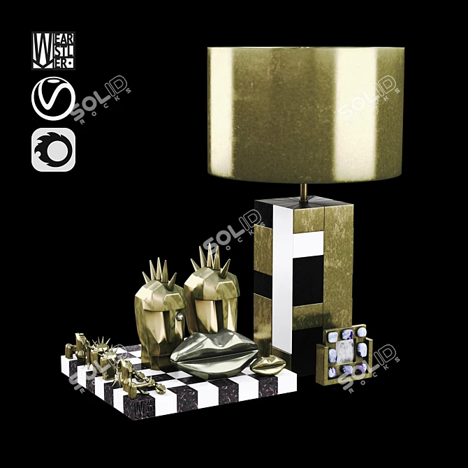 Kelly Wearstler Decor Set 3D model image 1