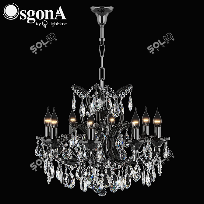 ChampaNero Crystal Pendant Light 3D model image 1