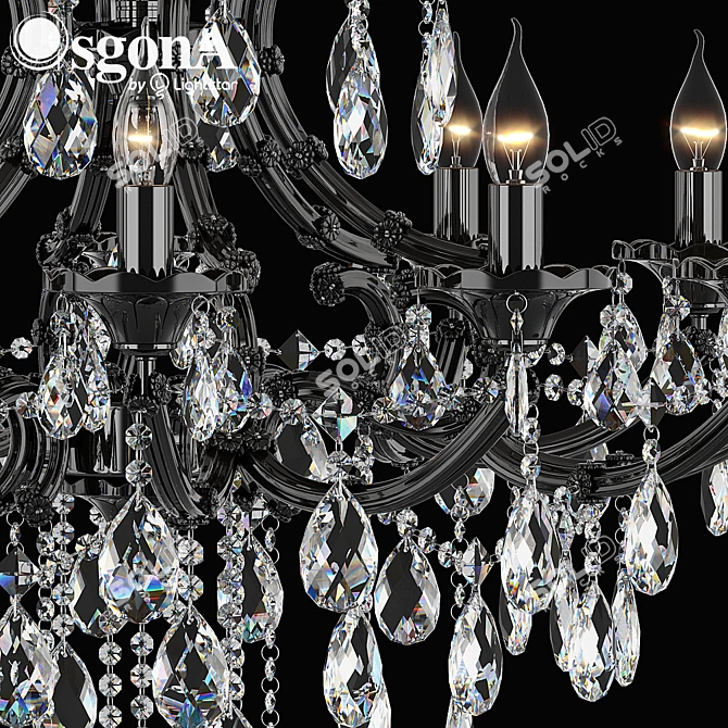 Elegant ChampaNero Osgona Crystal Chandelier 3D model image 2
