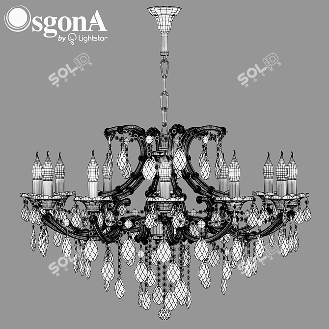 Elegant ChampaNero Osgona Crystal Chandelier 3D model image 3