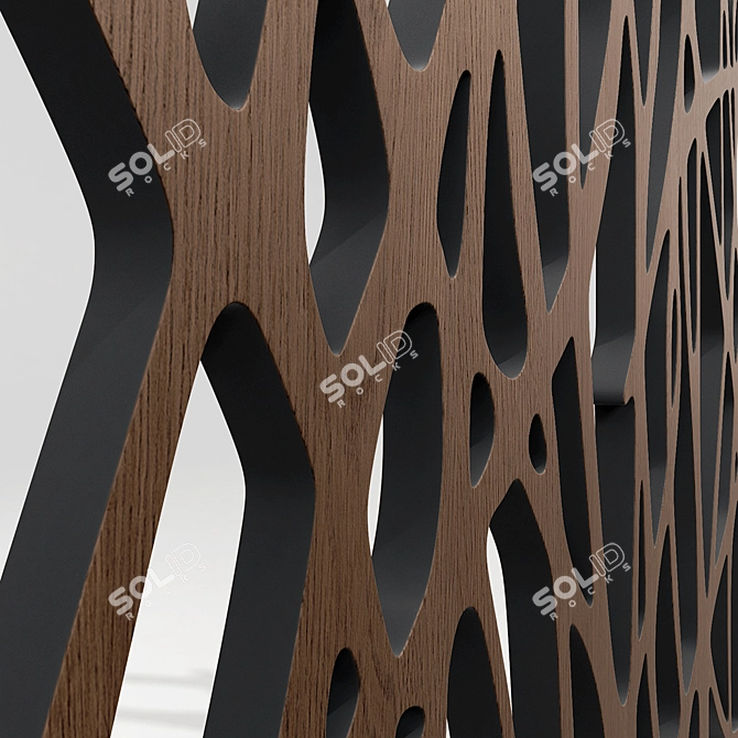 Wooden Decorative Partition: Versatile, Stylish, and Functional 3D model image 2