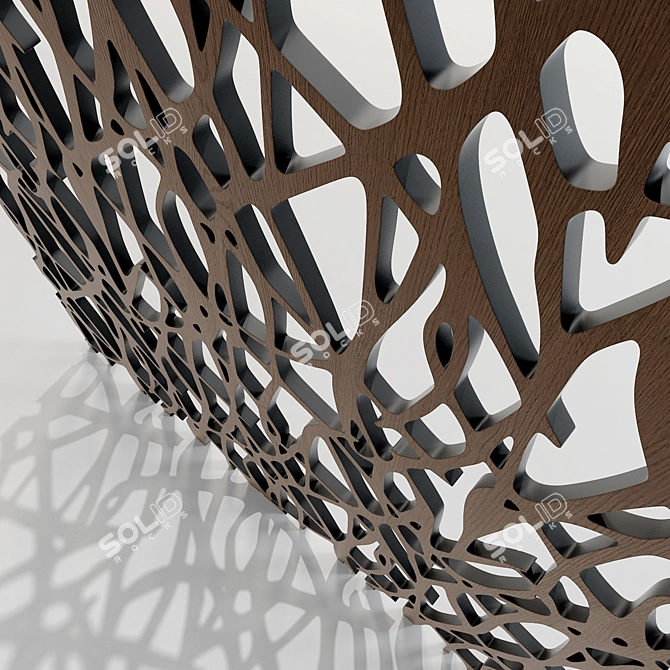 Wooden Decorative Partition: Versatile, Stylish, and Functional 3D model image 3