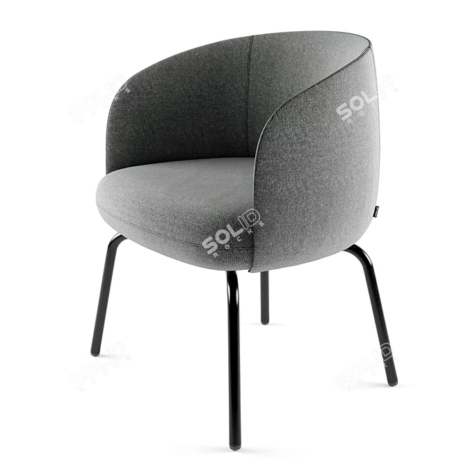 Halle Nest Chair: Nordic Comfort 3D model image 1