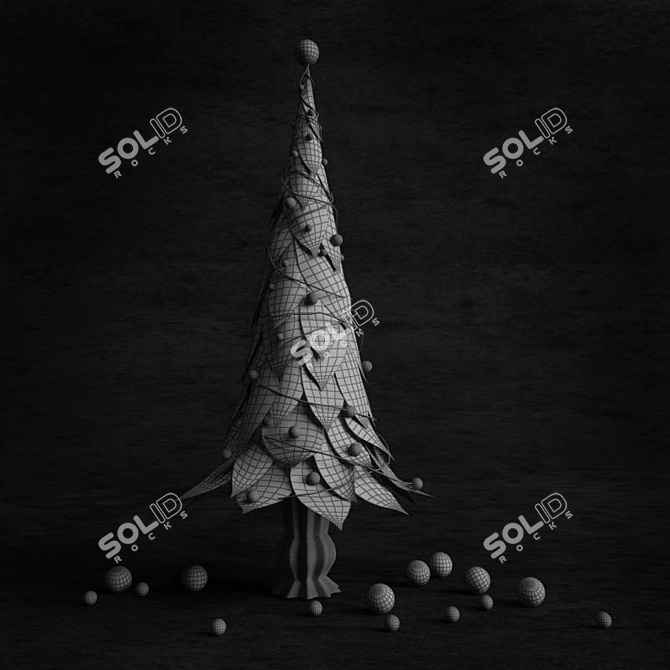 Mini Decorative Christmas Tree 3D model image 2