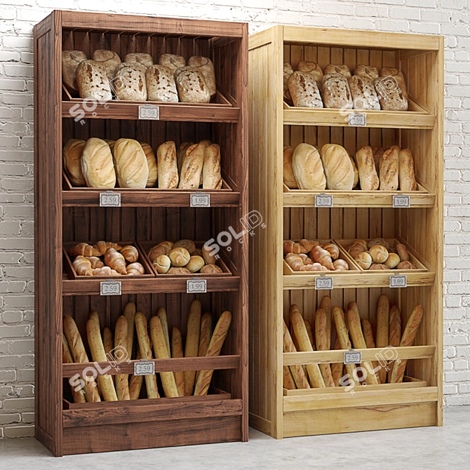 3D Bread Display Stand: Bakery Perfection! 3D model image 1