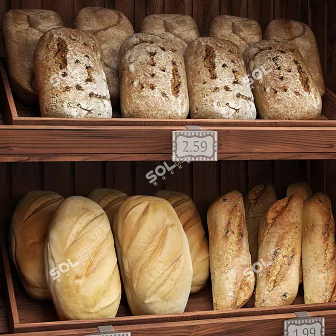 3D Bread Display Stand: Bakery Perfection! 3D model image 2